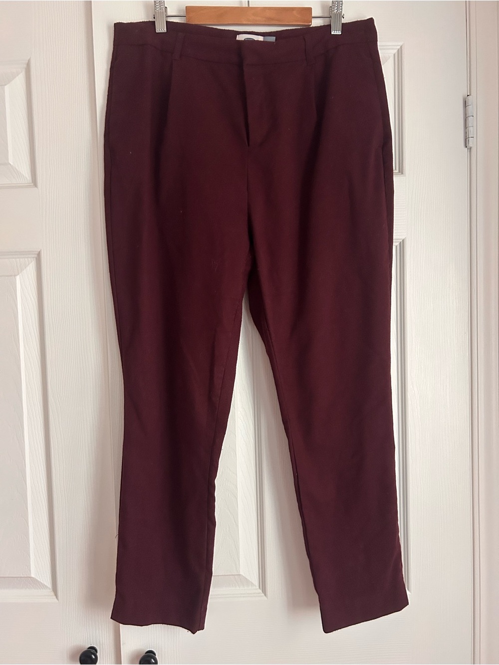 Burgundy Tailored Cigarette Pants